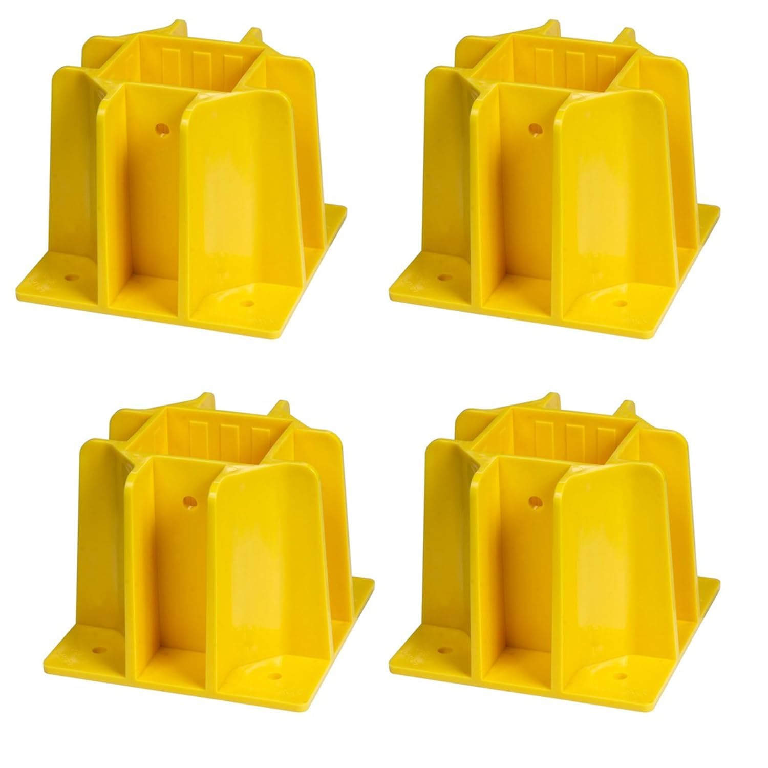 4PCS Yellow Safety Base Boot - Guardrail Base with Toeboard Slots